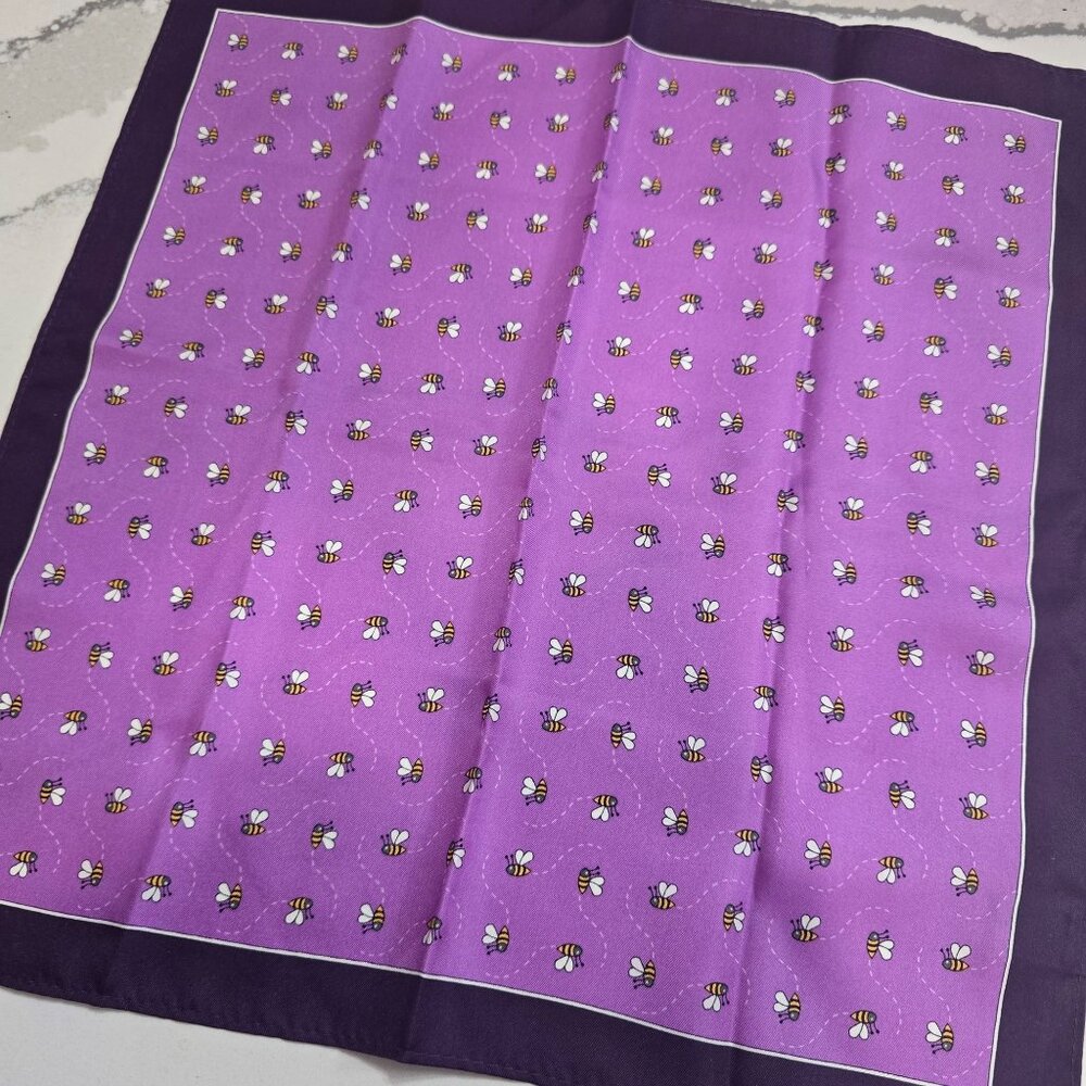 100% silk bumble bee pocket square scarf soft fancy